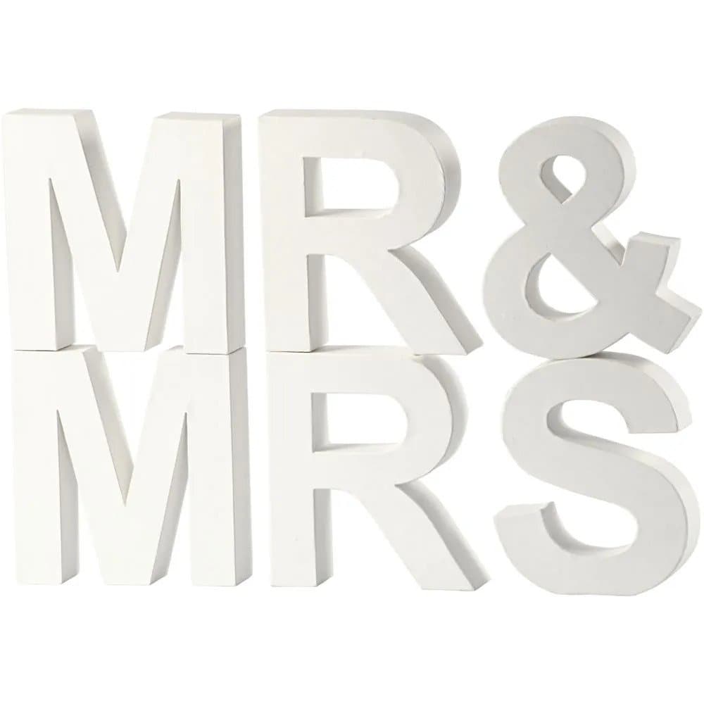 Kirjaimet - MR & MRS, Kartonki