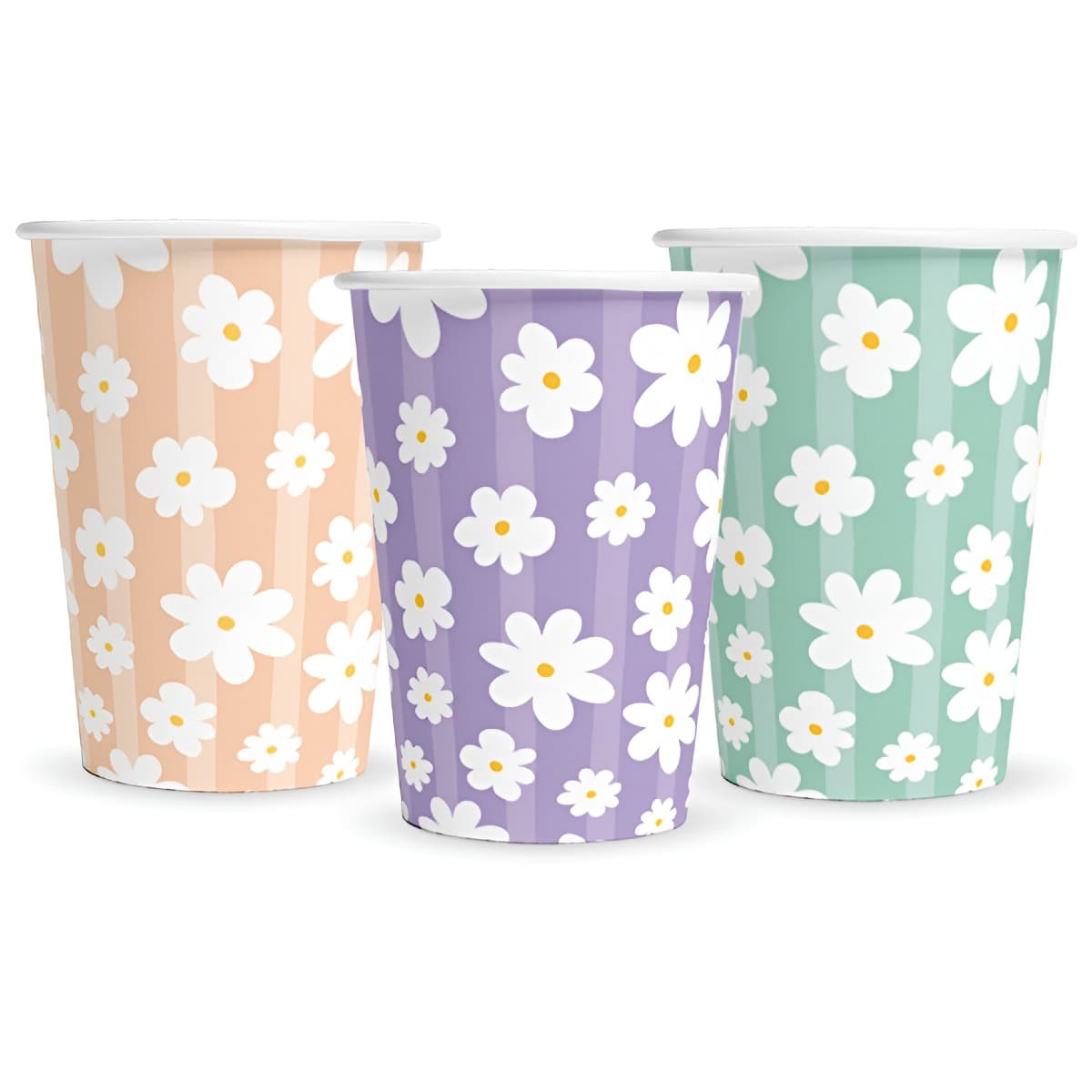 Pahvimukit - Päivänkakkara, Pastelli, 210 ml, 8 kpl