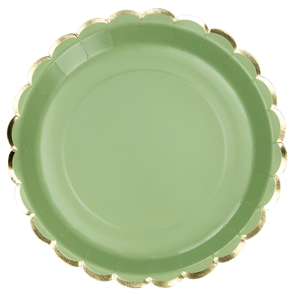 Pahvilautaset kultaisella reunuksella - Sage, 23cm, 8kpl