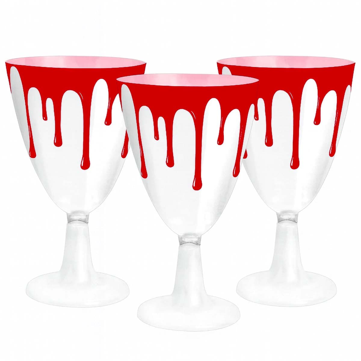 Halloween-juomalasit veriroiskeilla, 3 kpl