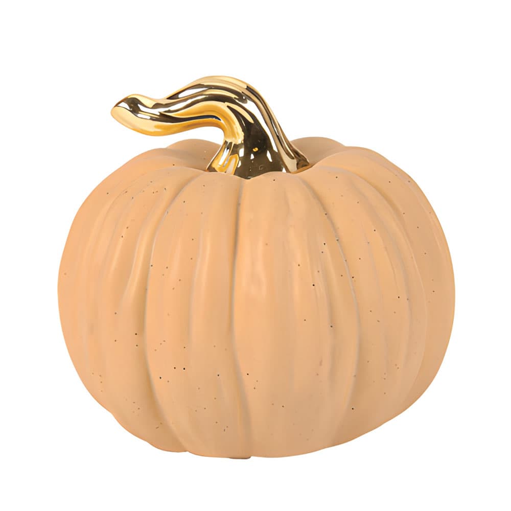 Keraaminen kurpitsa - Okra/kulta, 10 cm