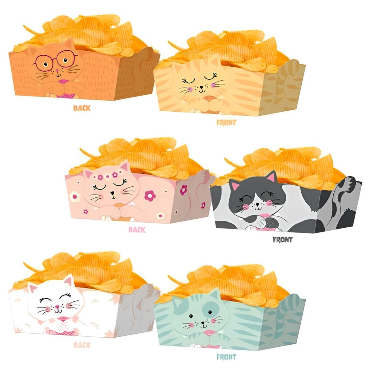 Tarjoiluastiat - Kissat Pastelli, 3kpl