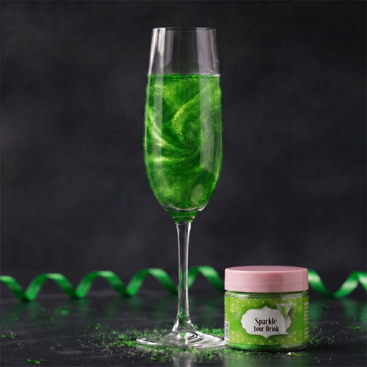 Kimallejauhe Drinkkiin - Sparkle Your Drink Green, 10 g