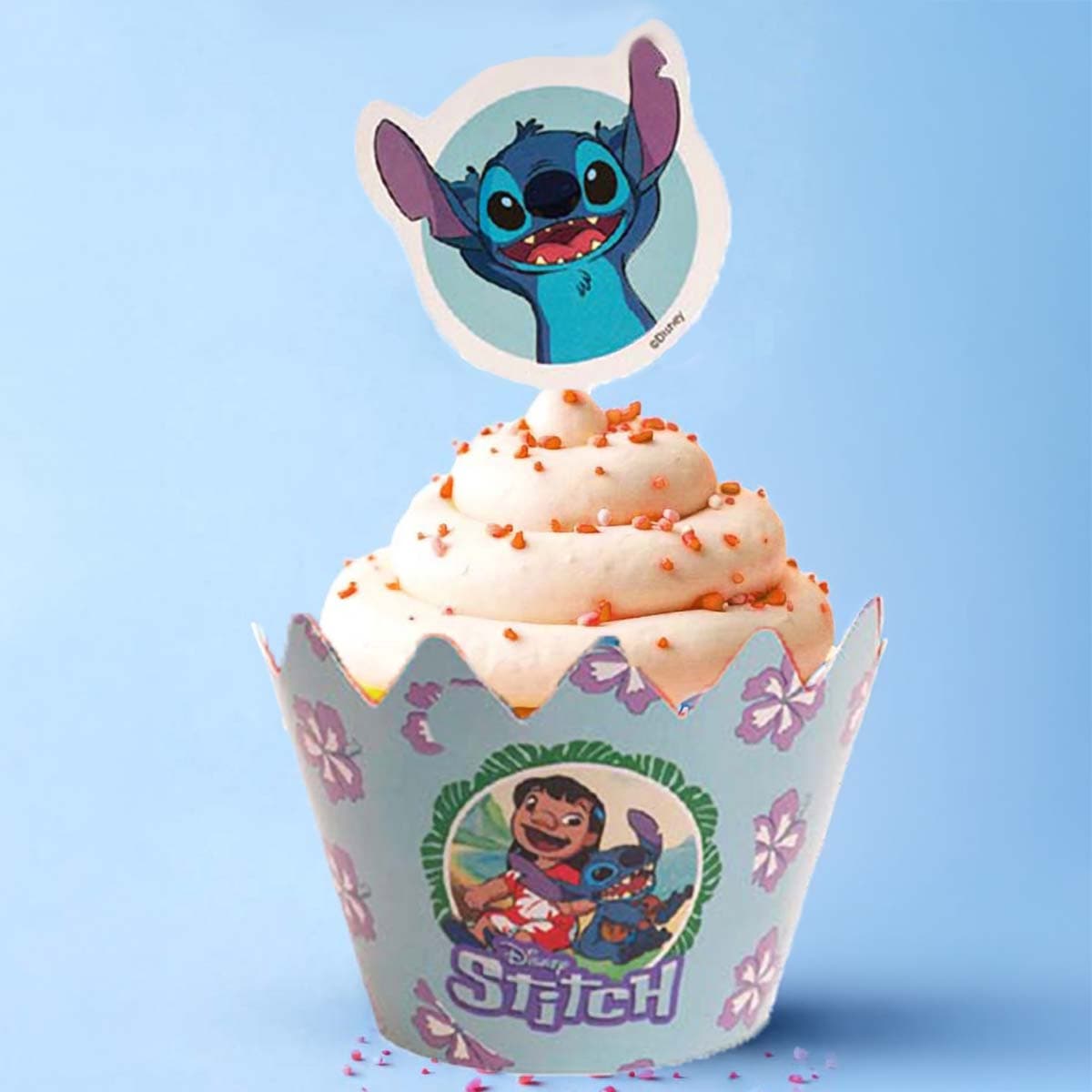 Stitch muffinikääreet ja koristeet – setti 6 muffiniin