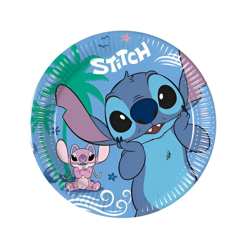 Pahvilautaset - Stitch & Angel, 19,5cm, 8kpl