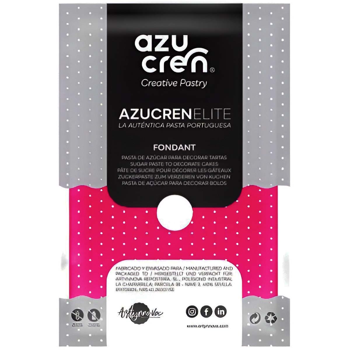 Sokerimassa Vahva pinkki – Azucren Elite, 250 g – Azucren