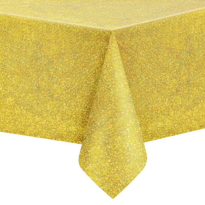 Pöytäliina - Kulta holografinen, muovinen, 137x274cm