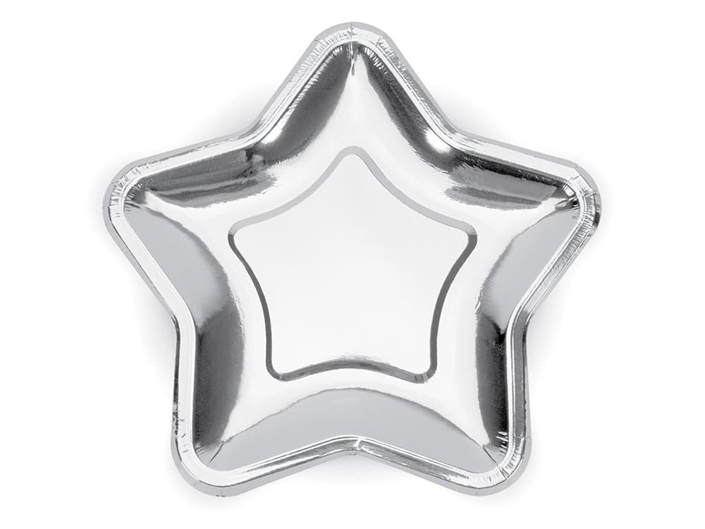 Tähti-lautaset - Hopeiset, 23 cm