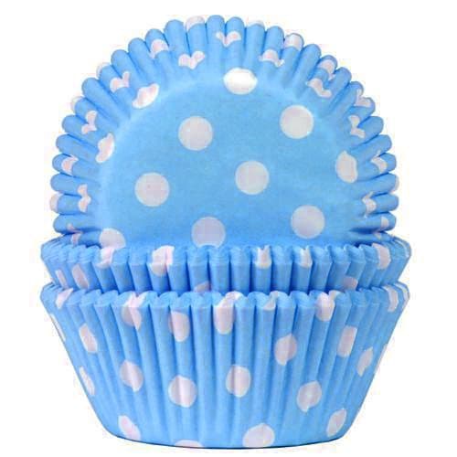 Muffinivuoat, Vaaleansiniset, valkoiset pilkut, 50 kpl – House of Marie