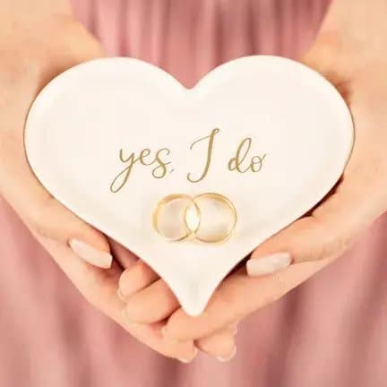 Vihkisormusastia - Sydän, Porsliini