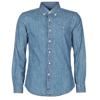 Pitkähihainen paitapusero Polo Ralph Lauren  CHEMISE CINTREE SLIM FIT EN JEAN DENIM BOUTONNE LOGO PONY PLAYER  EU XL – Polo Ralph Lauren