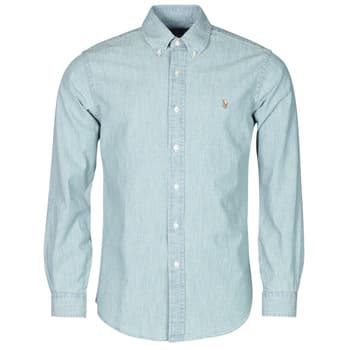Pitkähihainen paitapusero Polo Ralph Lauren  CHEMISE AJUSTEE EN CHAMBRAY DENIM COL BOUTONNE  LOGO PONY PLAYER  EU S – Polo Ralph Lauren