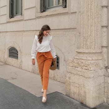 Chino-housut / Porkkanahousut Céleste  MARRONNIER  FR 36 – Céleste