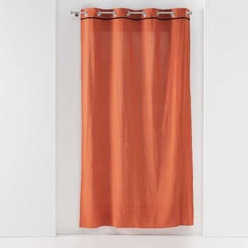 Verhot, valoverhot, kaihtimet Douceur d intérieur  RIDEAU A OEILLETS 135 x 240 CM COTON LAVE LINETTE TERRACOTTA  135x240 cm