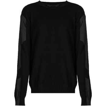 Neulepusero Les Hommes  LKK112 603A | Classic Fit Jumper with Nylon Detail on Sleeves  EU XXL