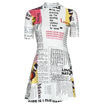 Lyhyt mekko Desigual  VEST_NEWSPAPER  EU L – Desigual