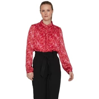 Paitapusero / Kauluspaita Vila  Shirt Layla Vie L/S - Pink Yarrow  FR 34 – VILA