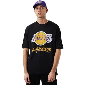 Lyhythihainen t-paita New-Era  NBA Los Angeles Lakers Script Mesh Tee  EU L
