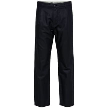 Chino-housut / Porkkanahousut Selected  Relaxed Jones Linen - Black  US 36 / 32
