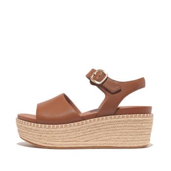 Korokepohjaiset sandaalit FitFlop  ELOISE ESPADRILLE LEATHER BACK- STRAP WEDGE SANDA LS  39 – FitFlop