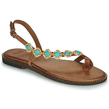Tasaiset sandaalit Exé Shoes  530-MILOS-LEATHER-BROWN-TURQUOISE  36