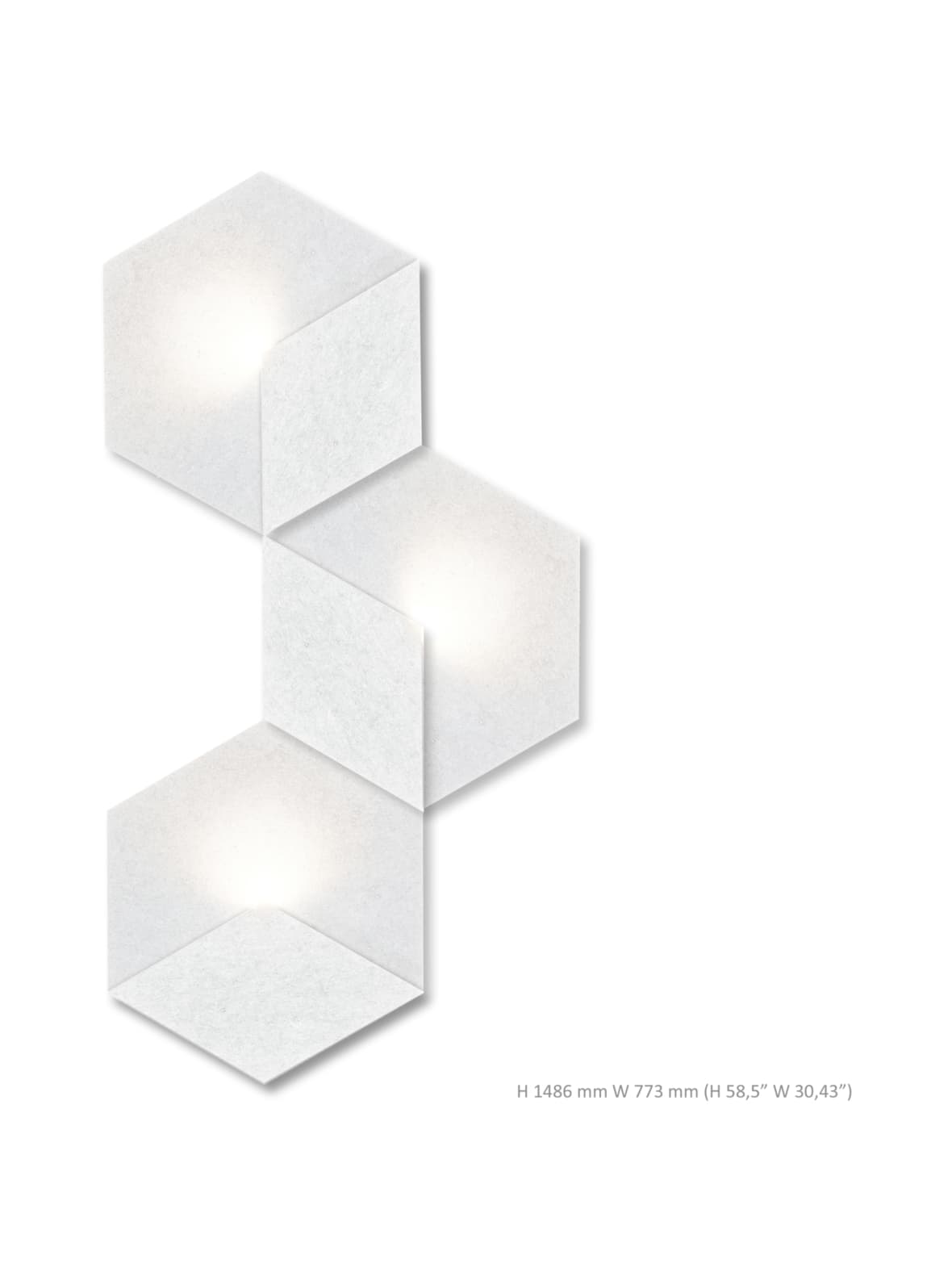 Heksagon valoelementti 3 valkoinen