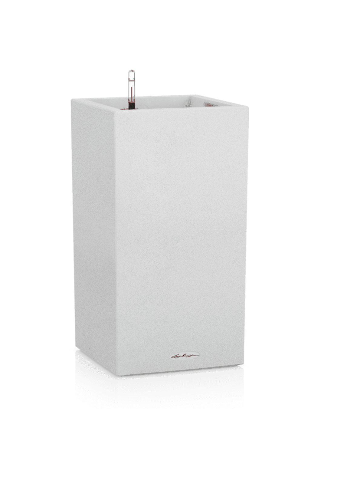 Canto  stone valkoinen altakasteluruukku  40x40cm, korkeus 76cm + rullalevy – LECHUZA