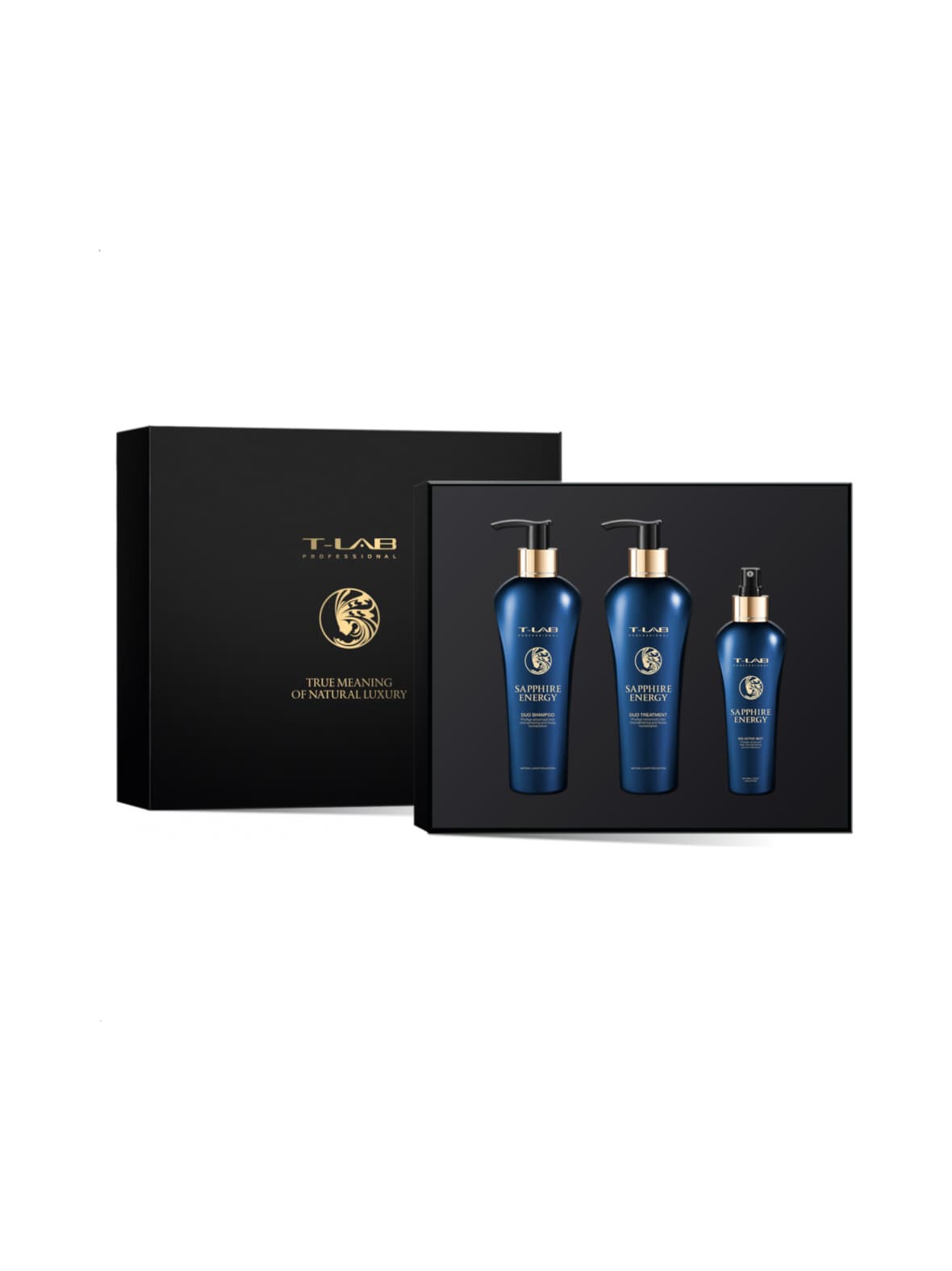 Sapphire energy ritual set -hiusta vahvistava lahjapakkaus, 3 tuotetta – T-LAB Professional