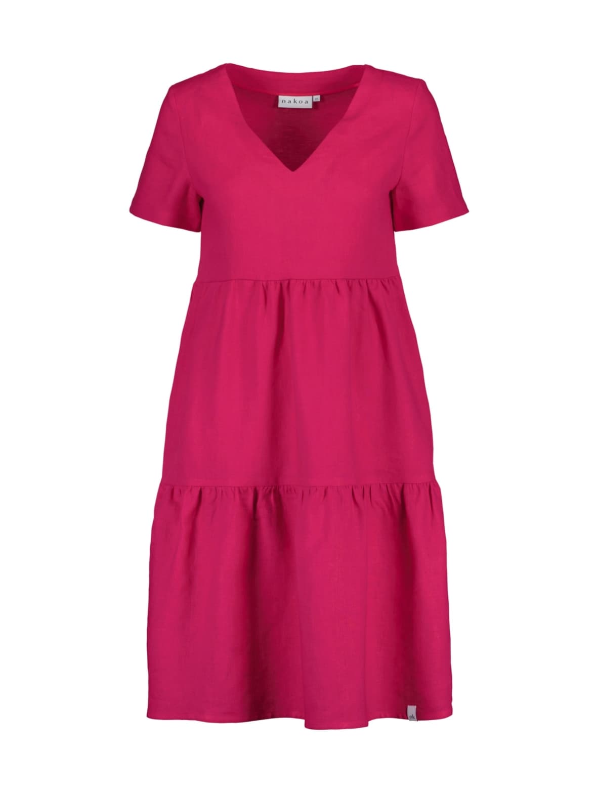 Pellava kerrosmekko, pink peacock – Nakoa