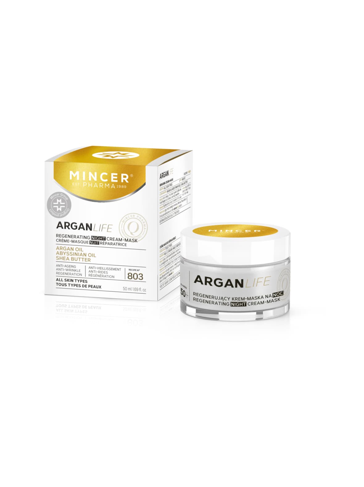 Arganlife regenerating night cream-mask -uudistava yövoidenaamio aikuiselle iholle 50ml – Mincer Pharma