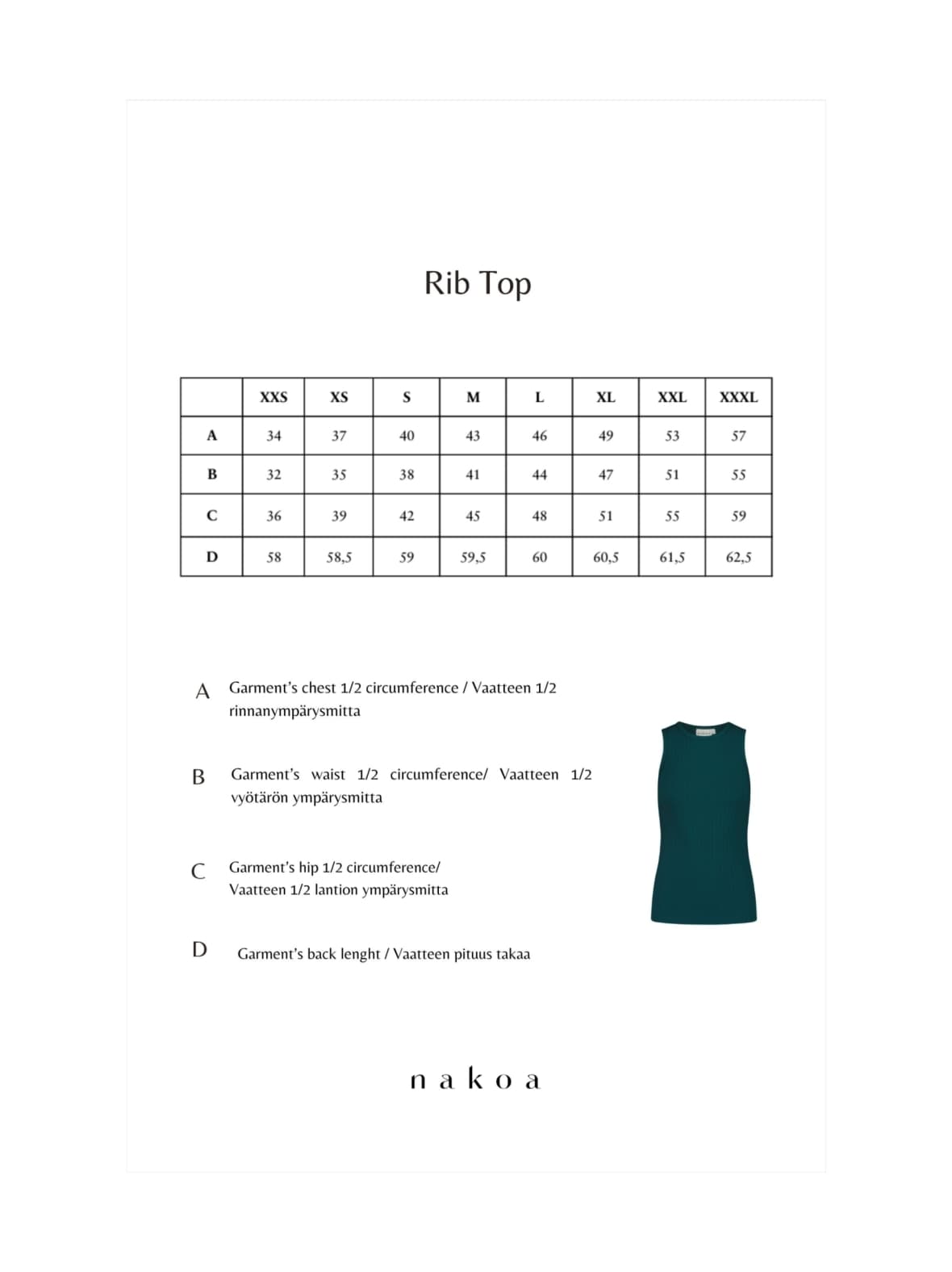 Rib top, black – Nakoa