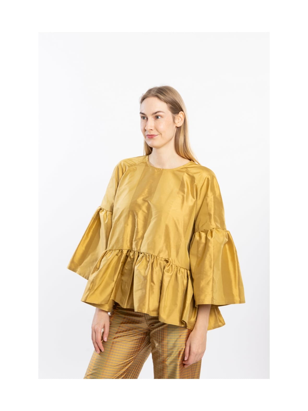 Lush- silkkipaita, keltakulta – Miia Halmesmaa