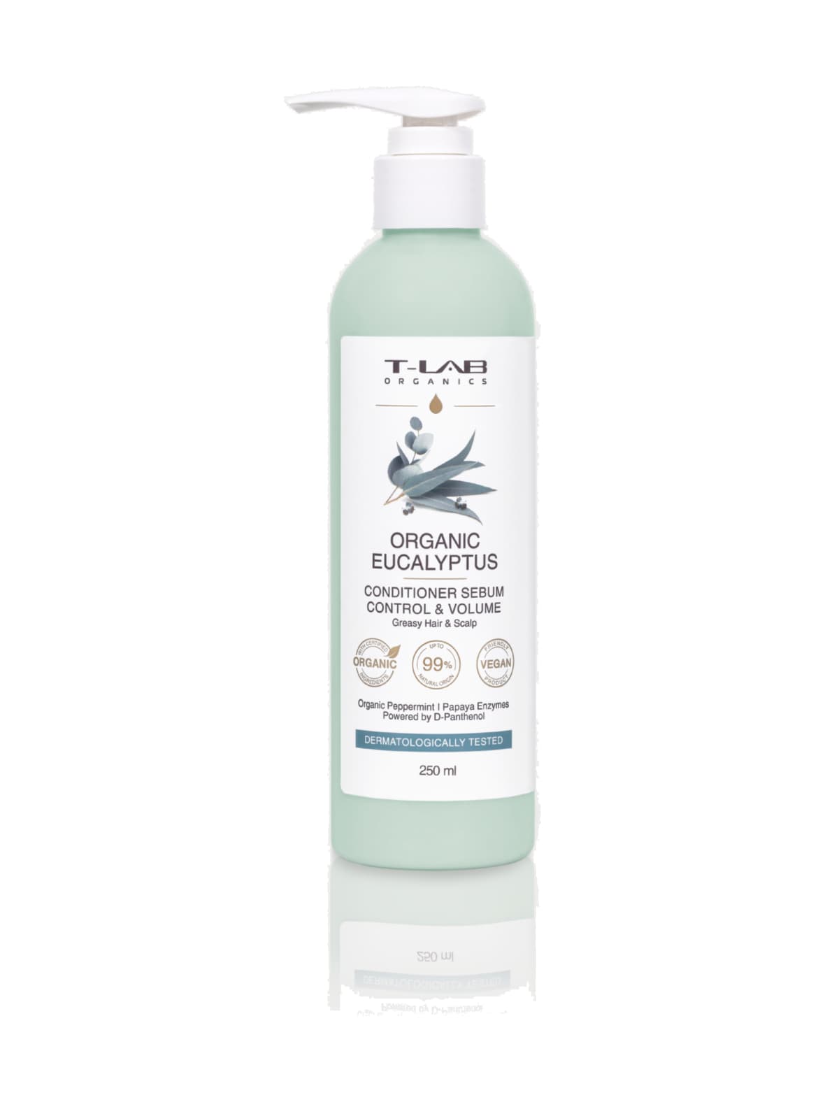 Organic eucalyptus sebum control&volume conditioner -hoitoaine rasvoittuville hiuksille 250ml – T-LAB Professional