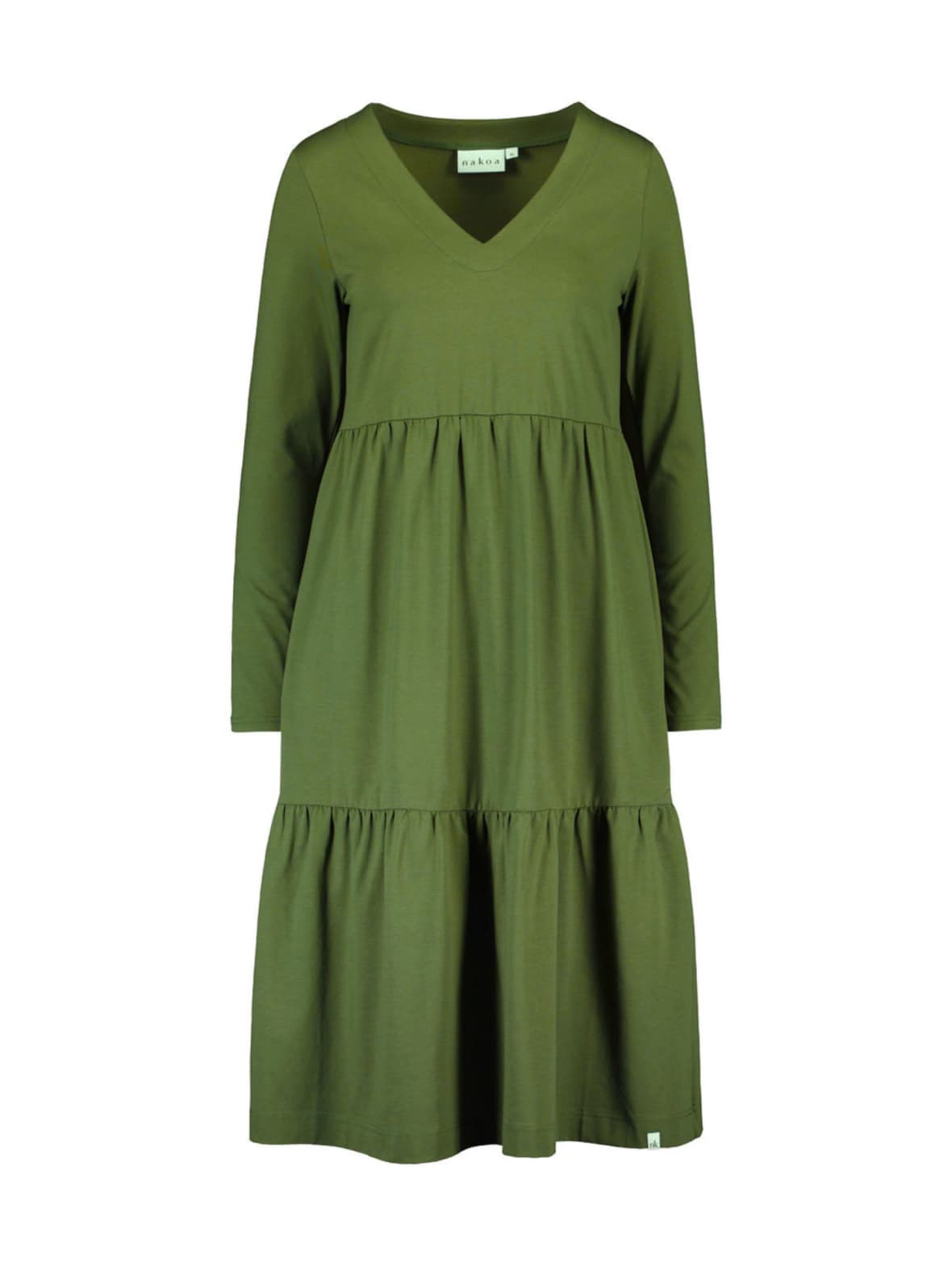 Amélie dress kerrosmekko, chive – Nakoa