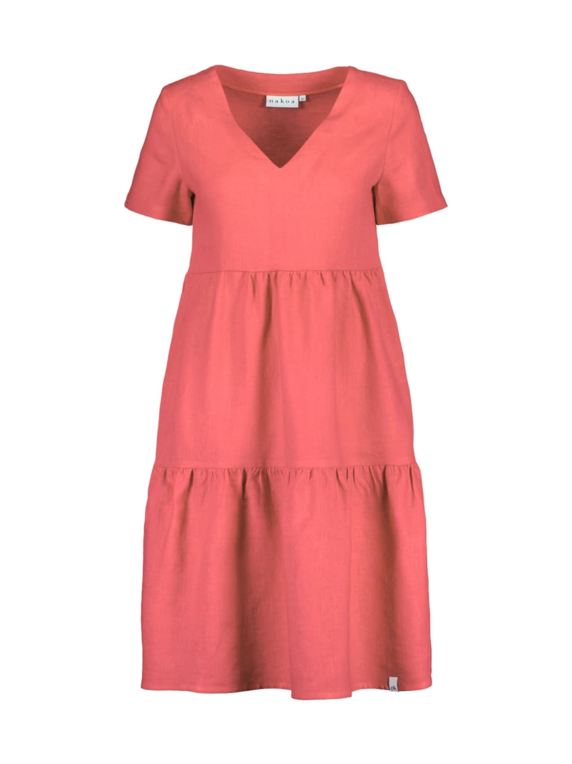 Pellava kerrosmekko, sunset coral – Nakoa
