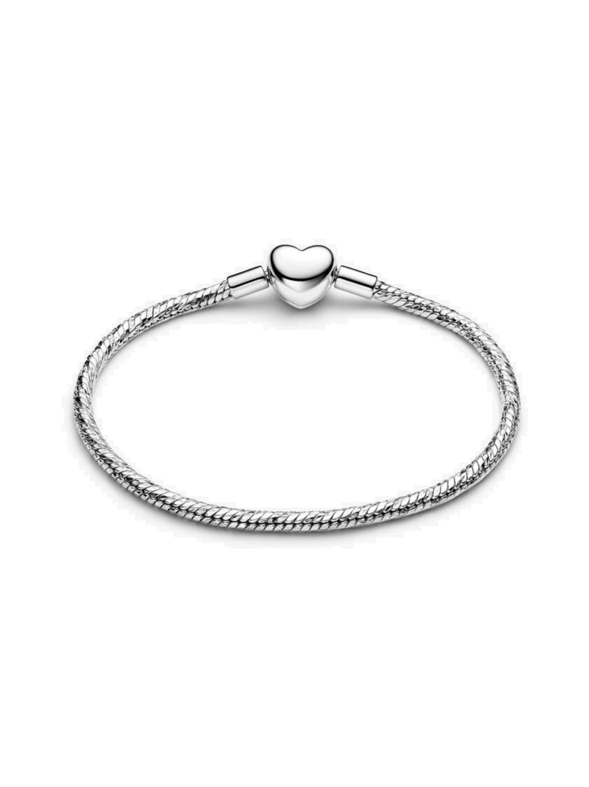 Heart clasp faceted snake chain bracelet - 594236c00 – Pandora