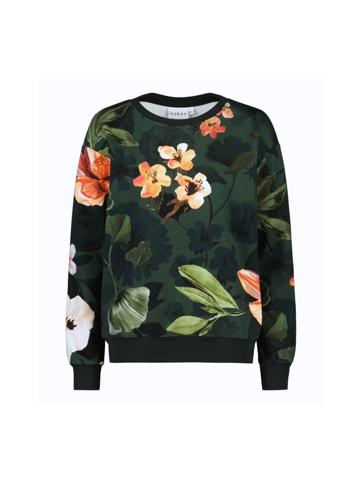 Casual chic print shirt, olive siesta – Nakoa