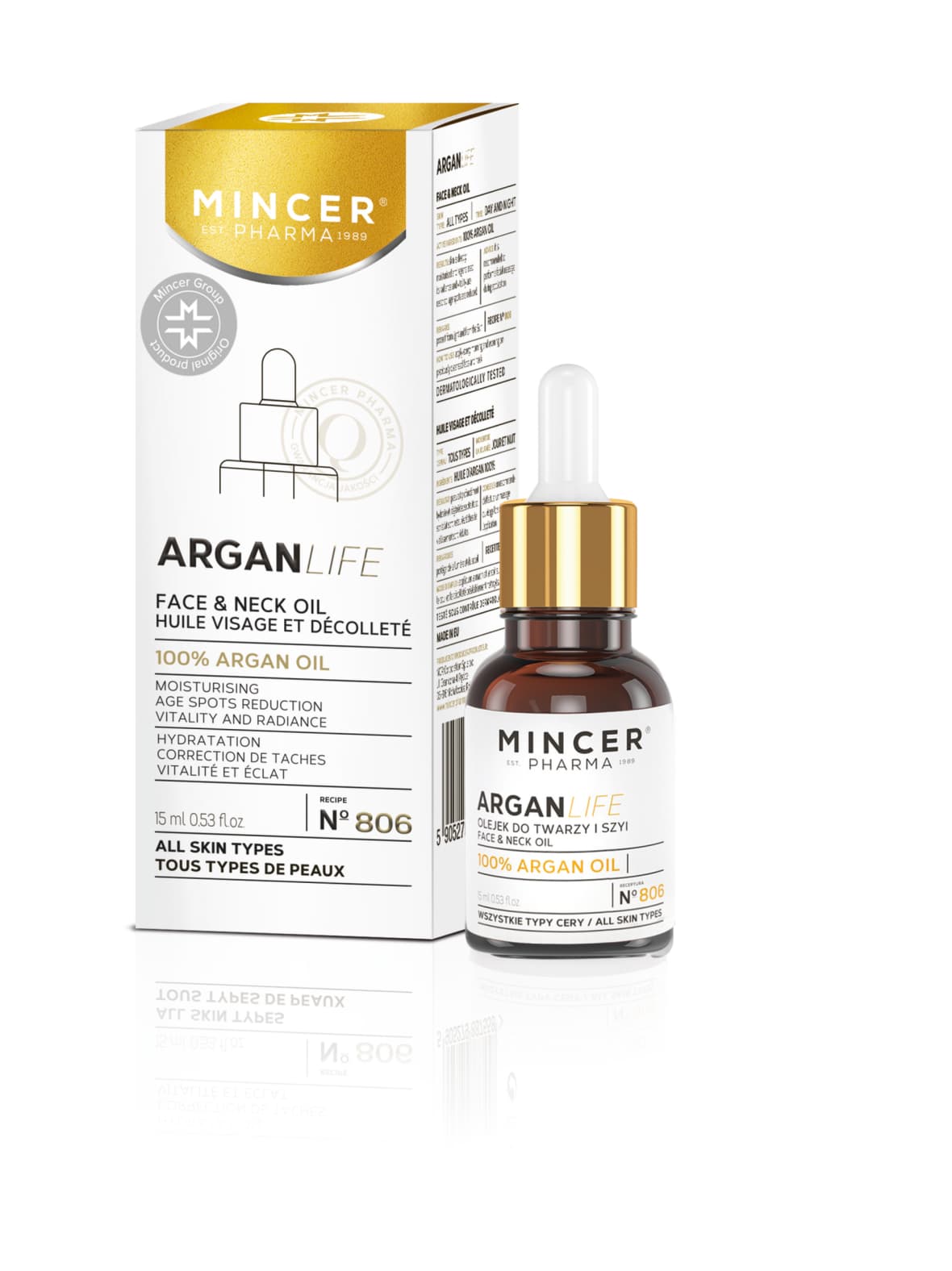 Arganlife face & neck oil -arganöljy kasvoille ja kaulalle 15ml – Mincer Pharma