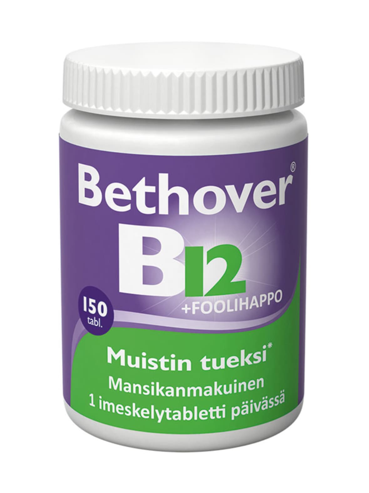 Bethover b12-vitamiini + foolihappo 150tabl. mansikka – Bethover