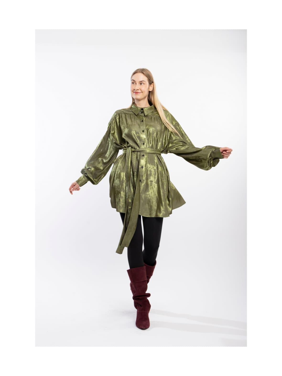 Kauluspaita, oliivin vihreä – Miia Halmesmaa