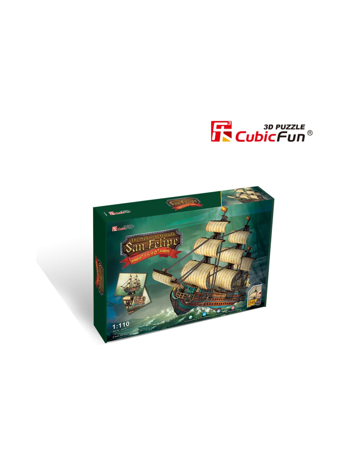 Cubicfun 3d palapeli espanjan sotalaiva the san felipe – CUBIC FUN