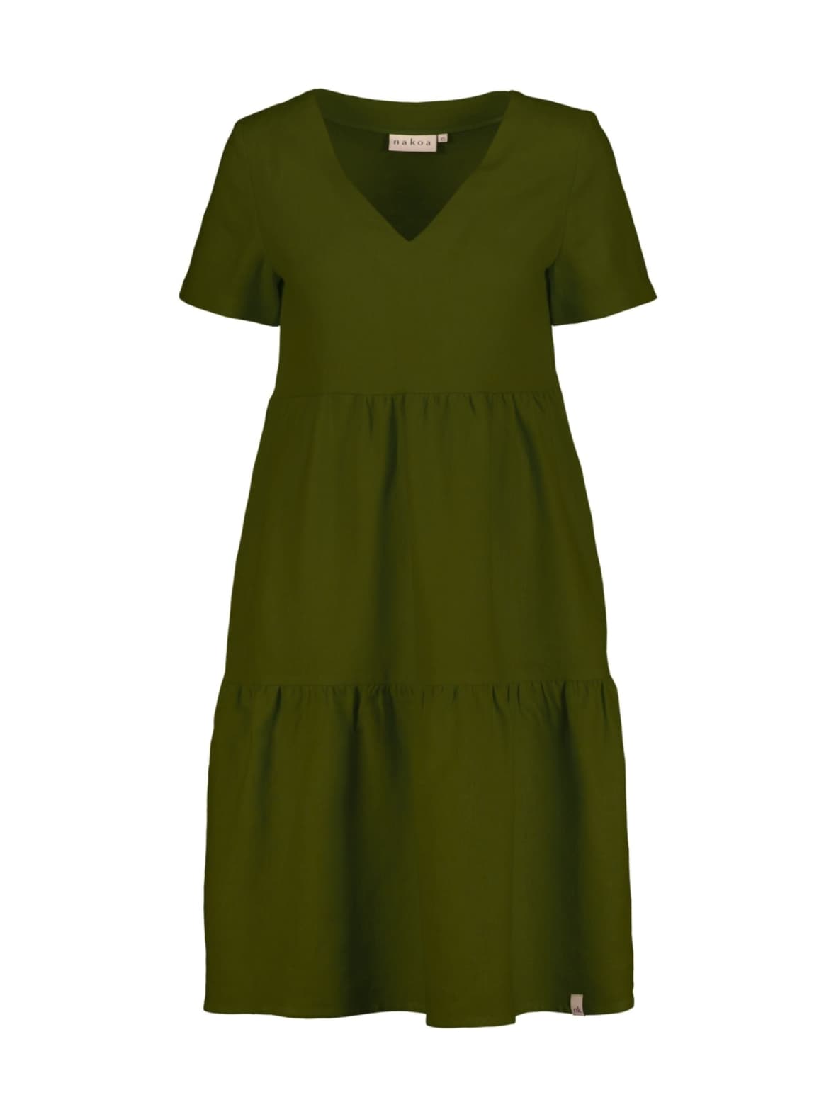 Pellava kerrosmekko, olive green