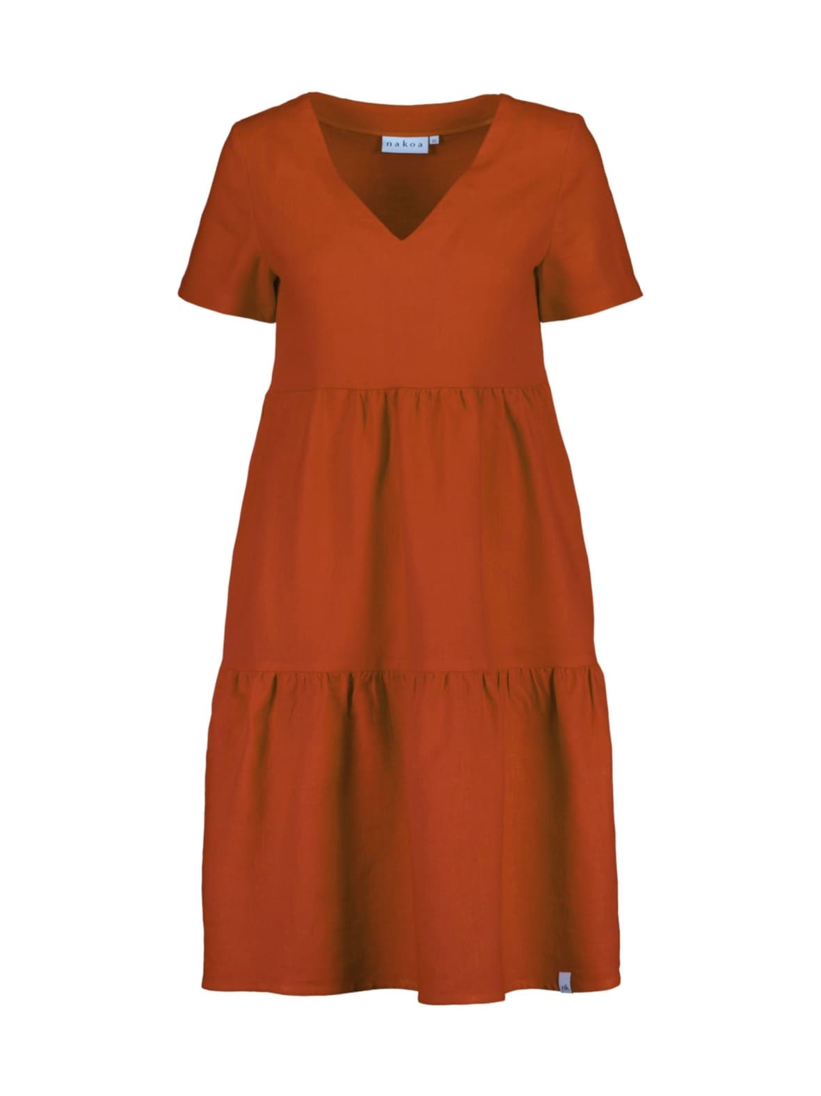 Pellava kerrosmekko, burnt orange – Nakoa