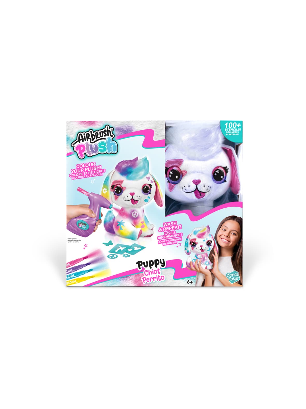 Airbrush plush pehmokoiranpentu ja kynäruisku, 26 cm – AIRBRUSH