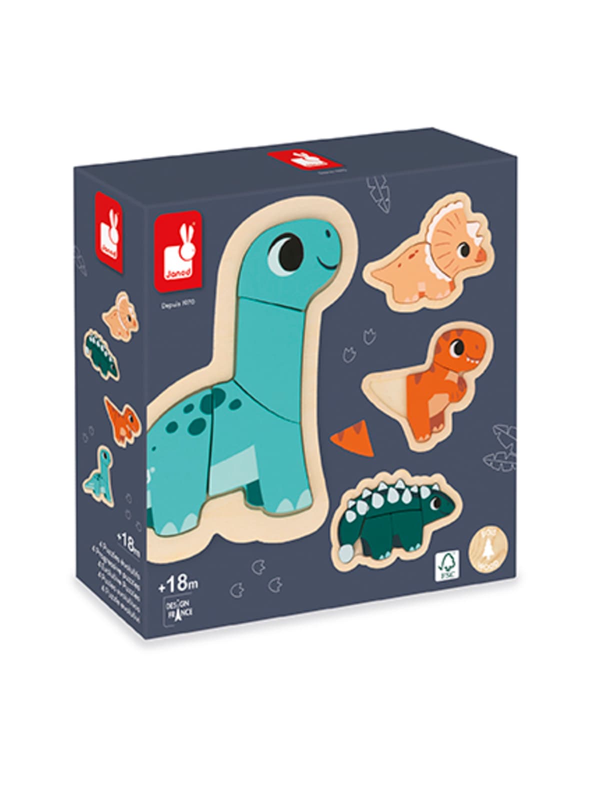 Janod dino kehittävät palapelit, 4 kpl – JANOD