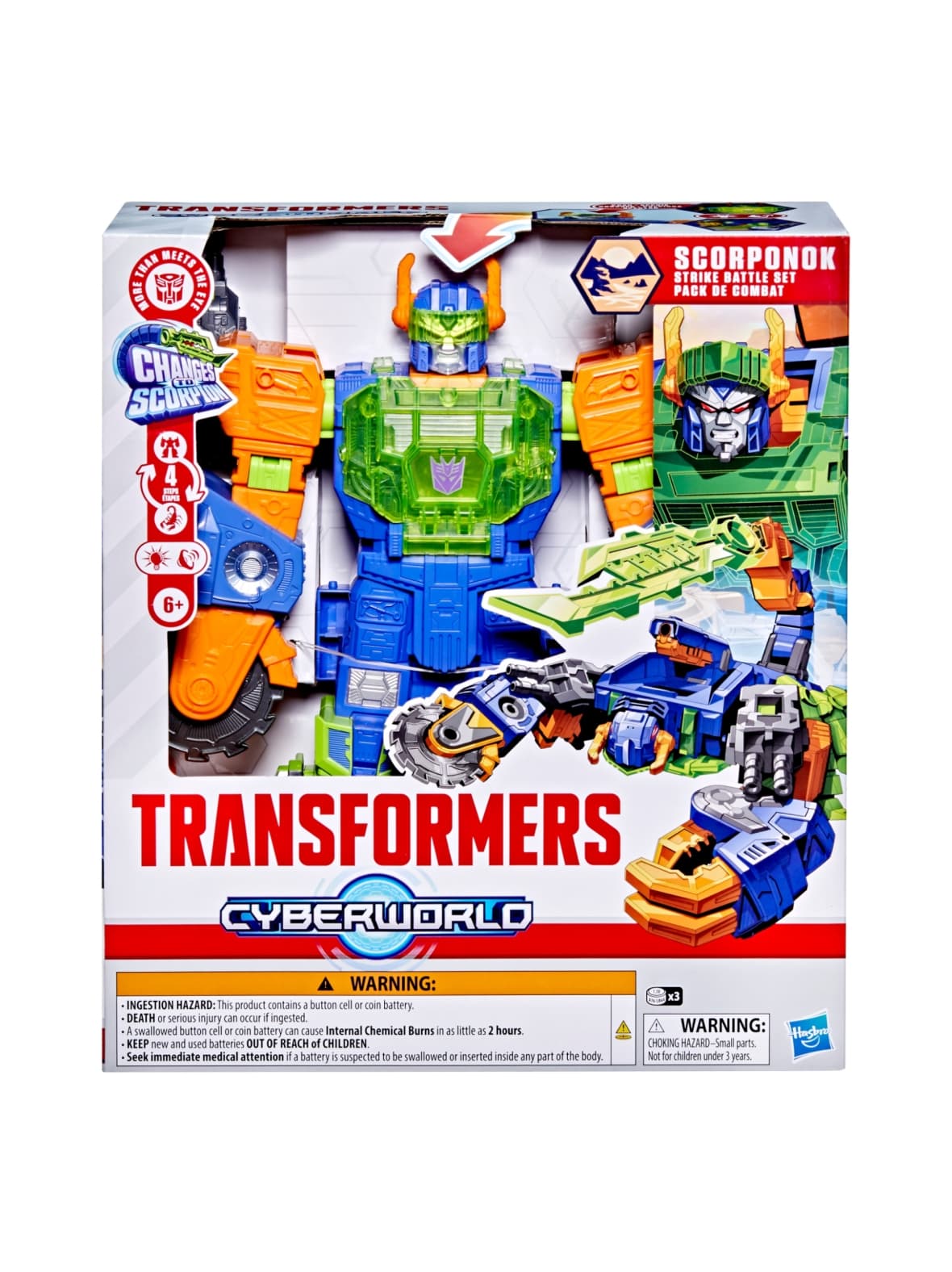 Transformers cyberworld hahmo scorponok strike battle, 35 cm