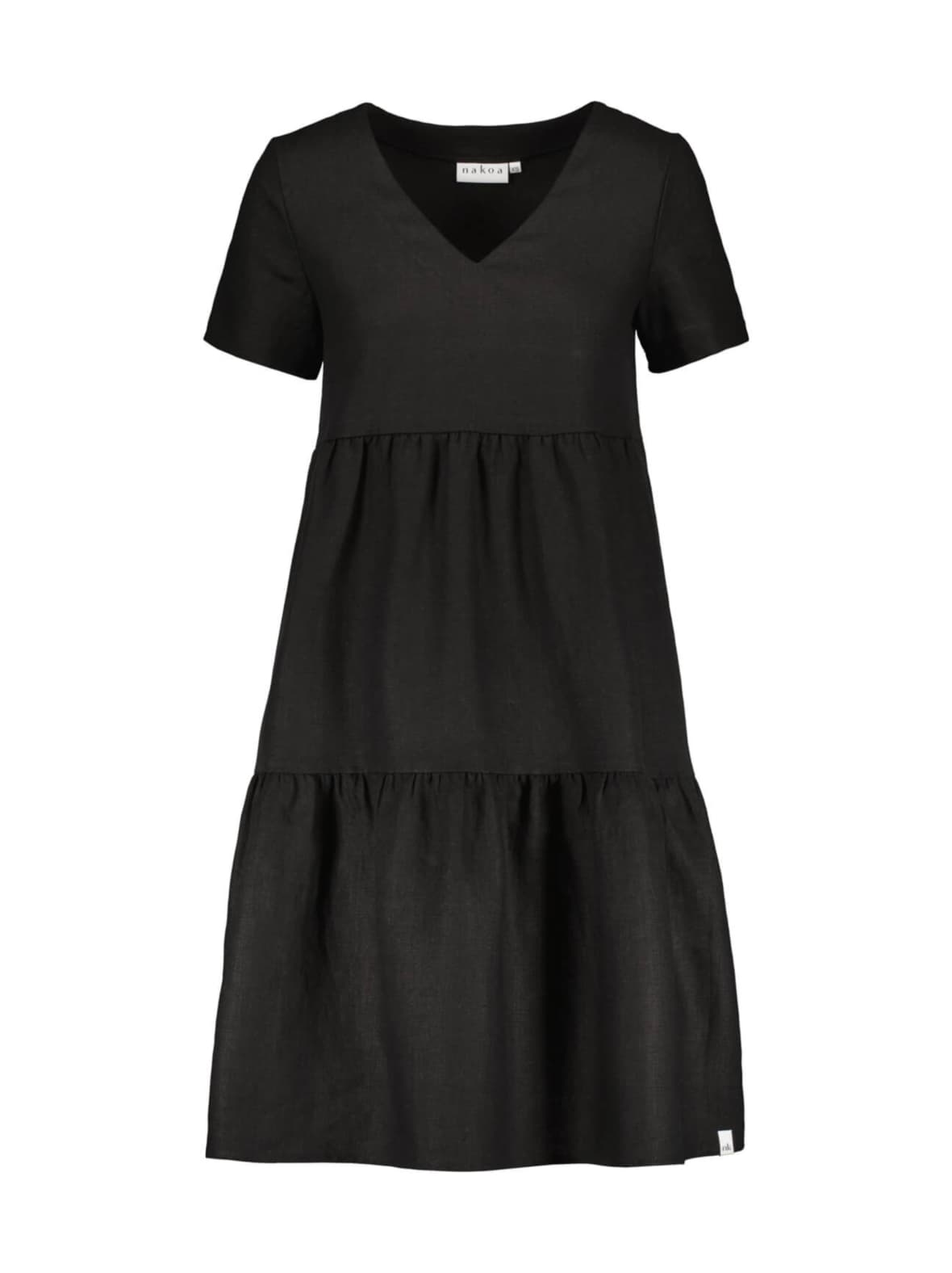 Pellava kerrosmekko, black – Nakoa