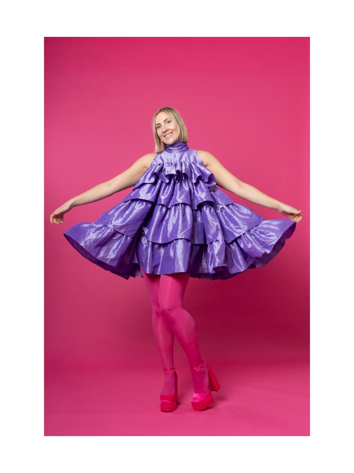 Flounce- frillamekko, laventeli – Miia Halmesmaa