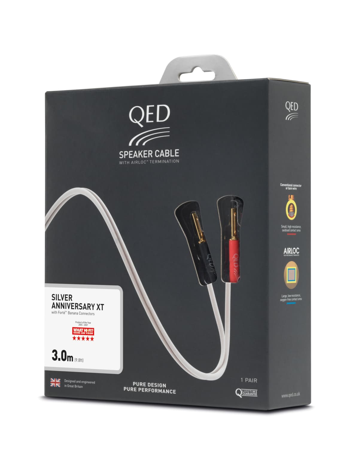 Qed silver anniversary xt kaiutinkaapeli, 3m pari – QED