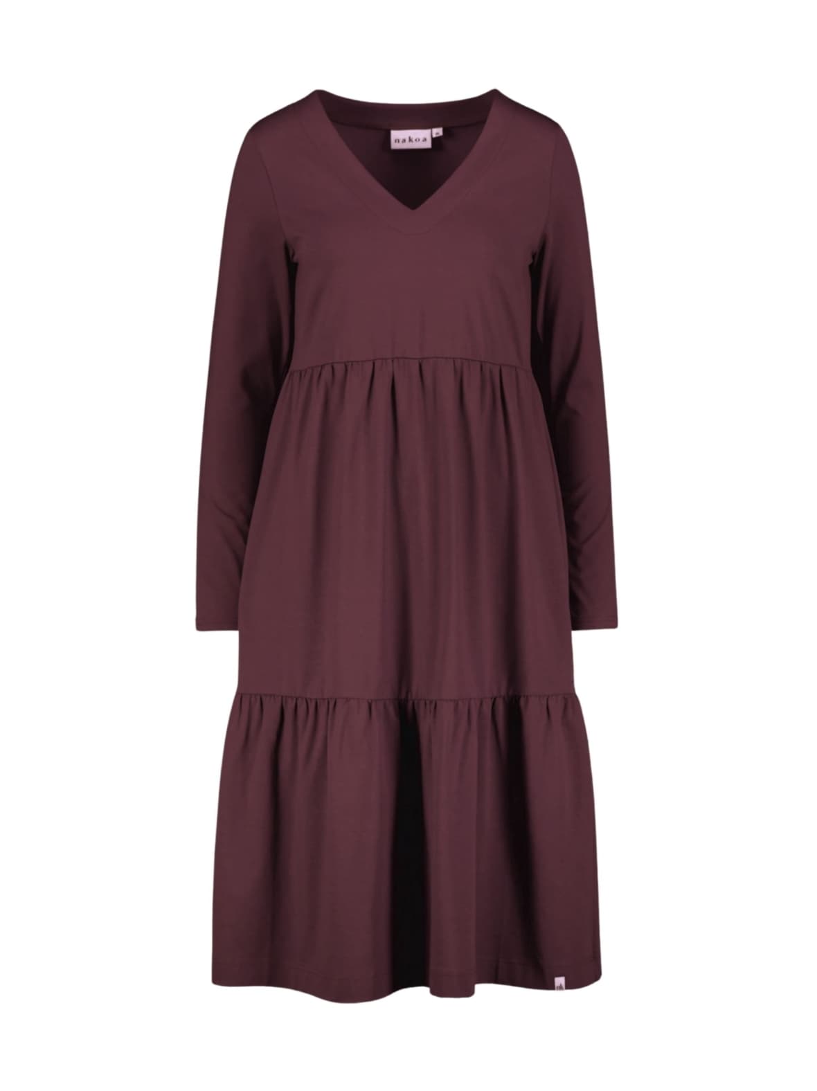 Amélie dress kerrosmekko, burgundy – Nakoa